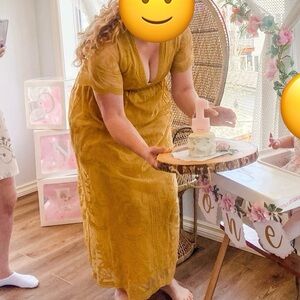 Mustard Lace Maternity or Regular Gown